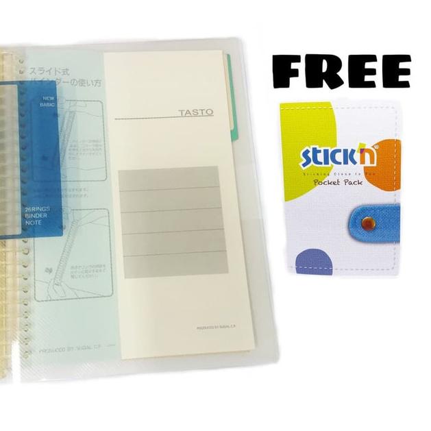 

➢ Tasto Binder Note B5 - 26 Rings / File polos + Free Stick'n Pocket Pac ❉