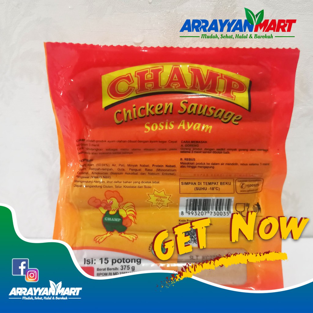 

CHAMP Chicken Sausage 15 Pcs 375 gr