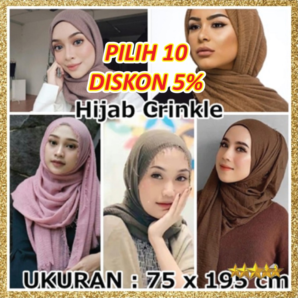 PASHMINA CRINKLE SHAWL PREMIUM / JILBAB PASMINA CRINKLE / HIJAB CRINCLE - A39