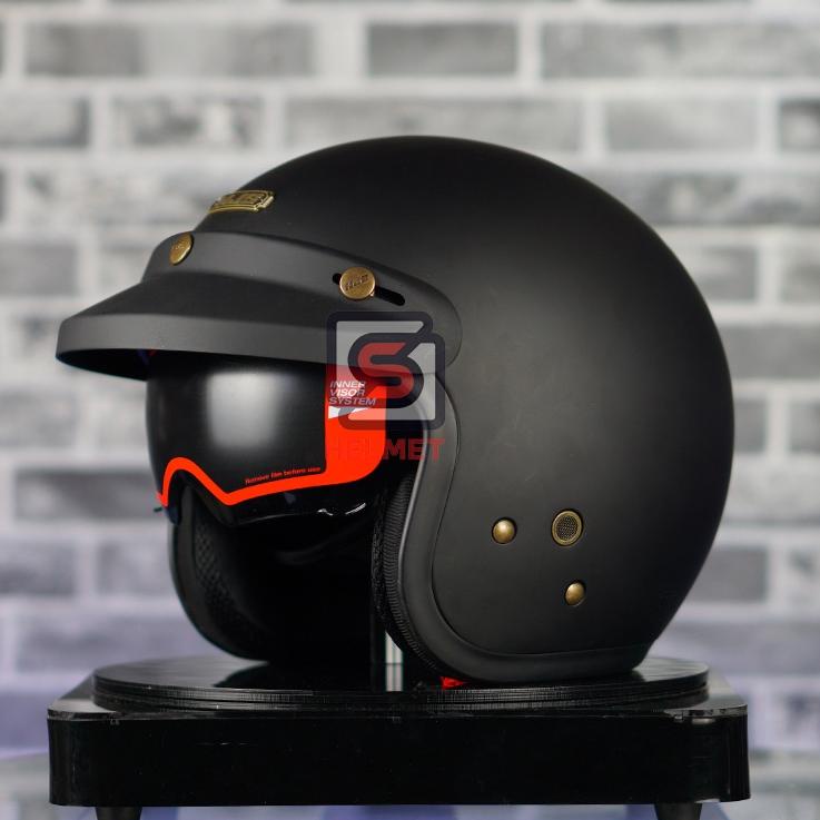 LANGSUNG ATC.. Helm NJS NX-2 NX2 Original Dewasa Premium Retro Inner Visor Gratis PET