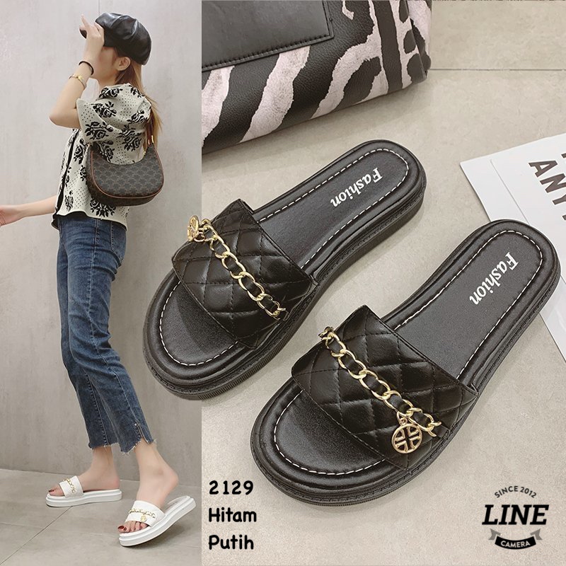 Sandal wanita impor slop fashion korea 2129