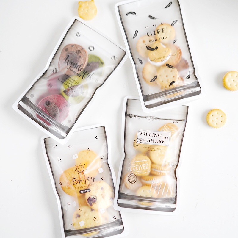 zipper bag mewah kemasan makanan lucu packaging kue 4in1