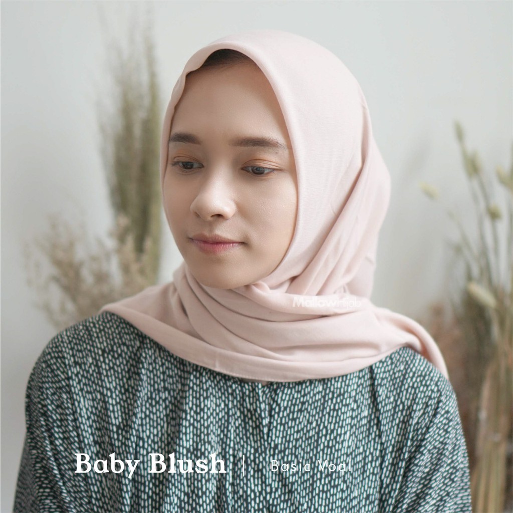Basic Voal Hijab Segiempat Premium Voal by Mallow Hijab-Baby Blush