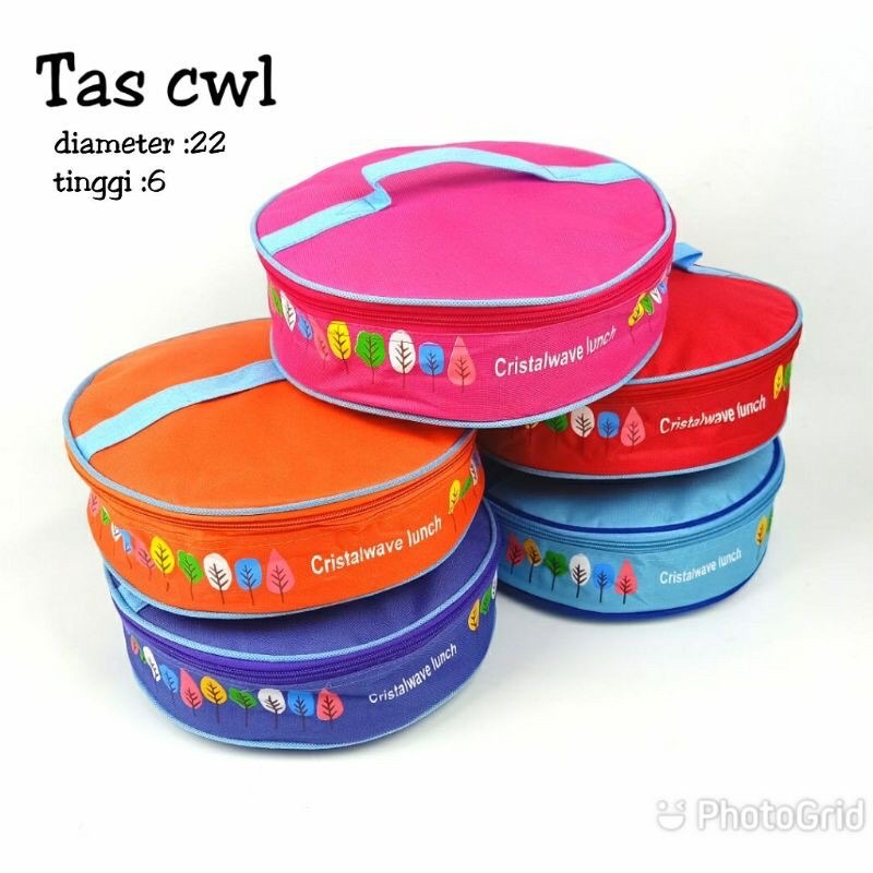 tas untuk tupperware bulat / tas bekal / tas bontot / tas cwl