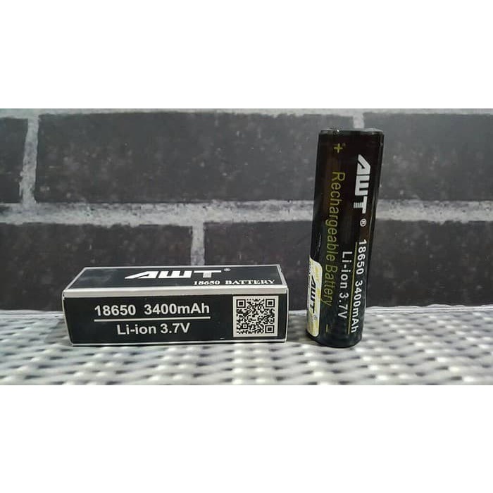 Baterai Battery Batrai Batere AWT Hitam 3400 mAh Tipe 18650