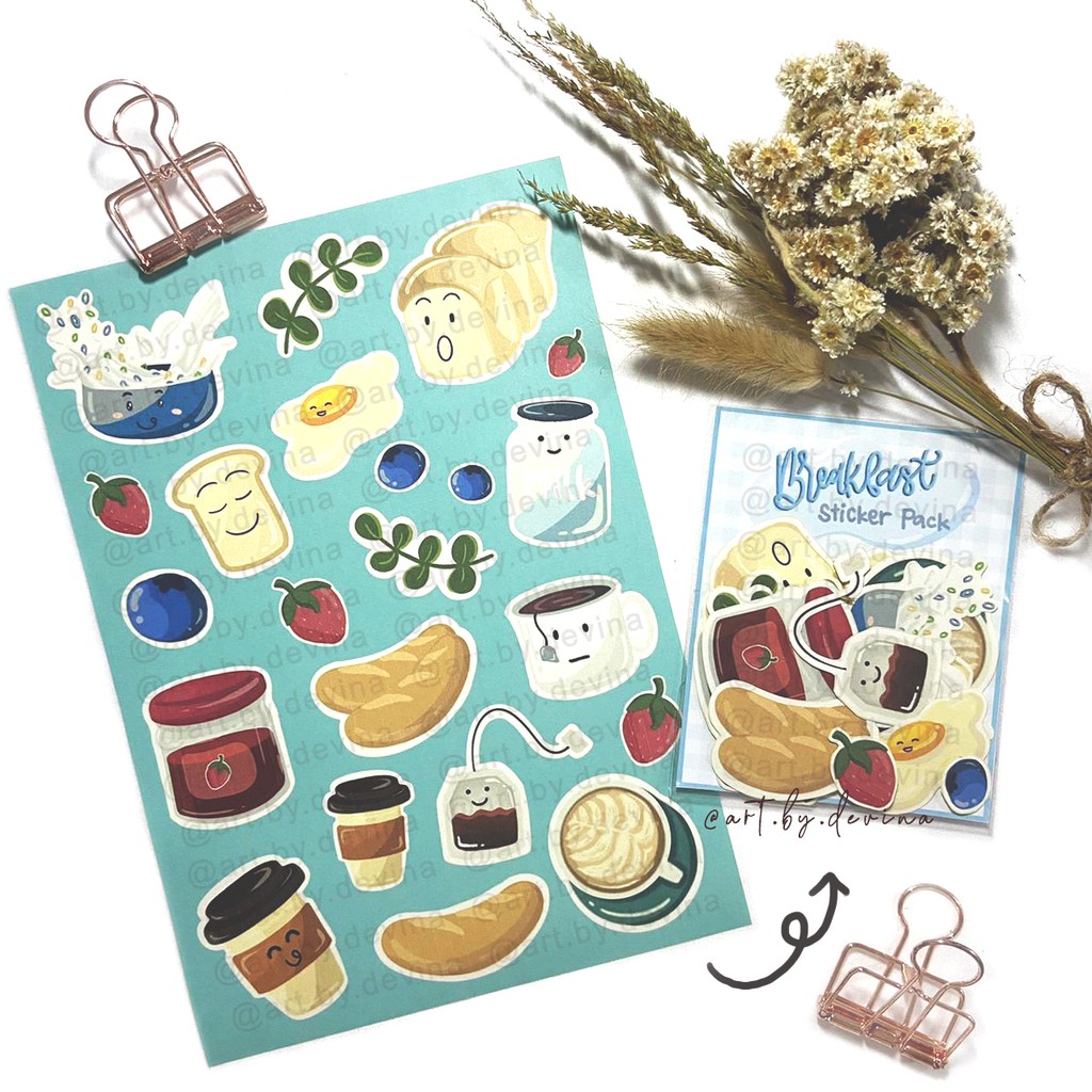 

Sticker Pack A5 - Breakfast Sticker Pack - Journal / Scrapbook / Catatan / dll