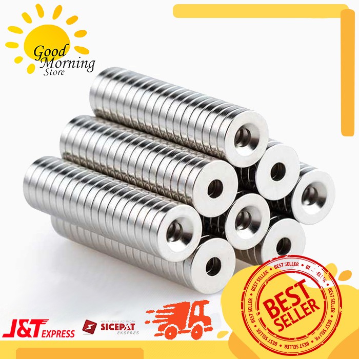 Magnet Super Neodymium N52 dan N35 Ring Magnet Lubang 30 PCS 5 PCS- GMS185