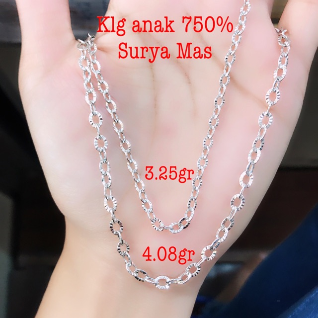 Kalung rantai anak emas 750%