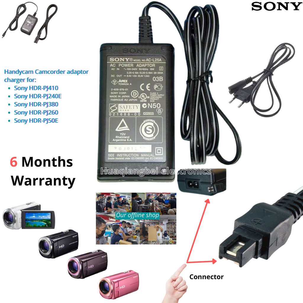 Charger Adaptor Handycam Camcorder Sony HDR-PJ410 HDR-PJ240E HDR-PJ380 HDR-PJ260 HDR-PJ50E new produ