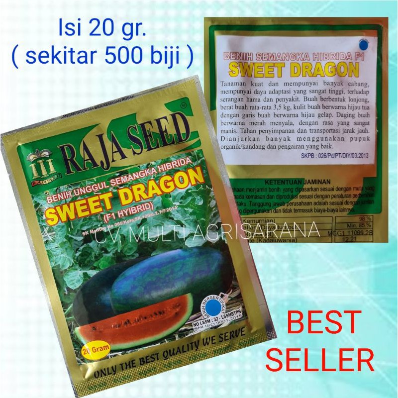 Isi 20 gr. Benih Bibit Semangka Inul Merah SWEET DRAGON F1 Hybrid
