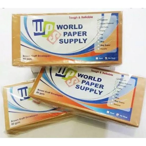 

Amplop Coklat Uk. Kabinet ( 11 X 24 cm ) Merk WPS - Per pax
