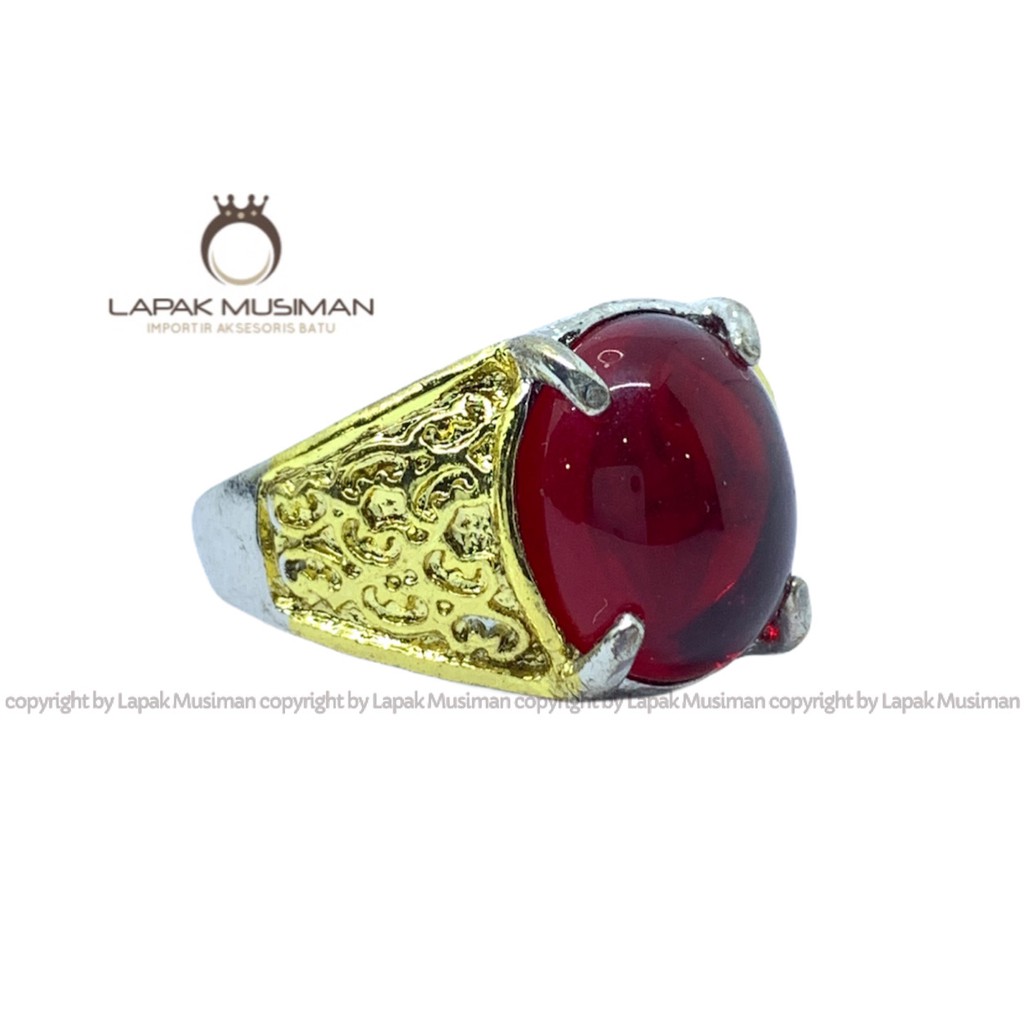 [Bayar di Tempat] Cincin Pria Batu Merah Siam Kode LM 01