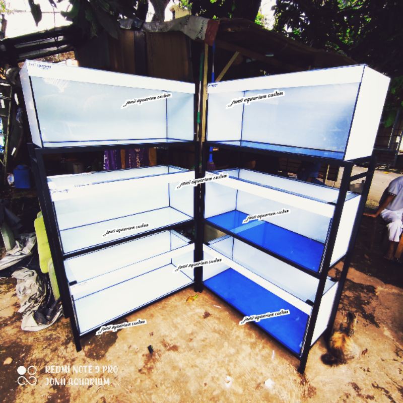 aquarium 100x40x40 8/5mm 3 susun full 2 set