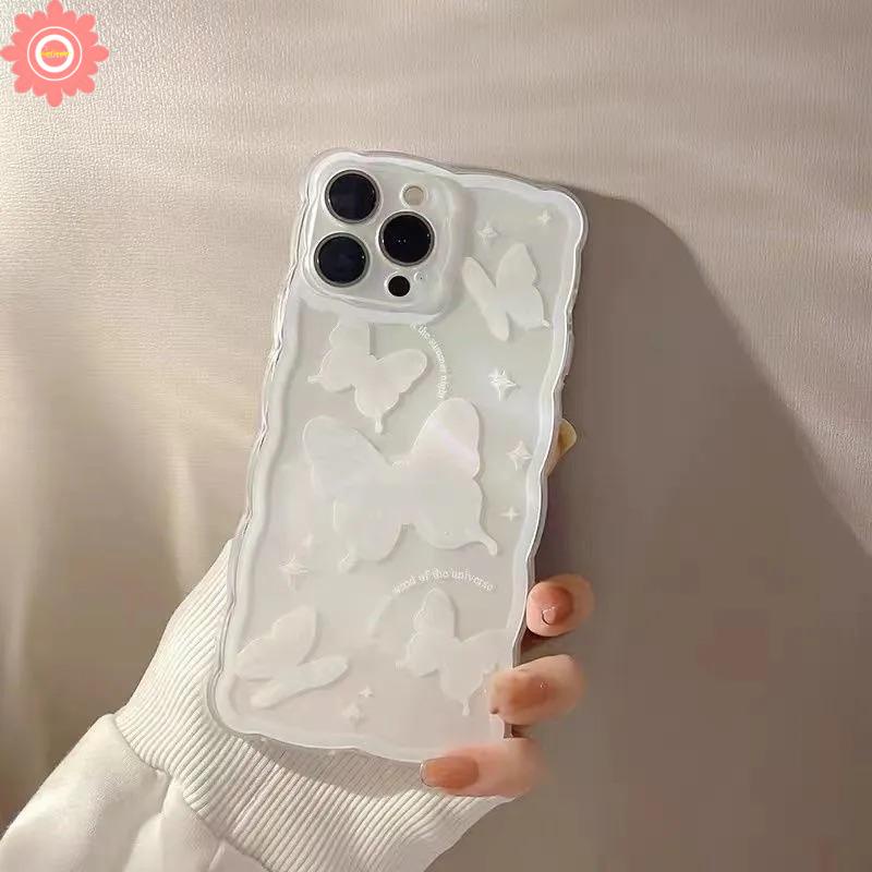 Soft Case Tpu Transparan Motif Bunga Kupu-Kupu Untuk iPhone 7Plus 8Plus XR 12 13 11 Pro Max X XS Max 6 6S Plus 7 8 SE 2020 Butterfly