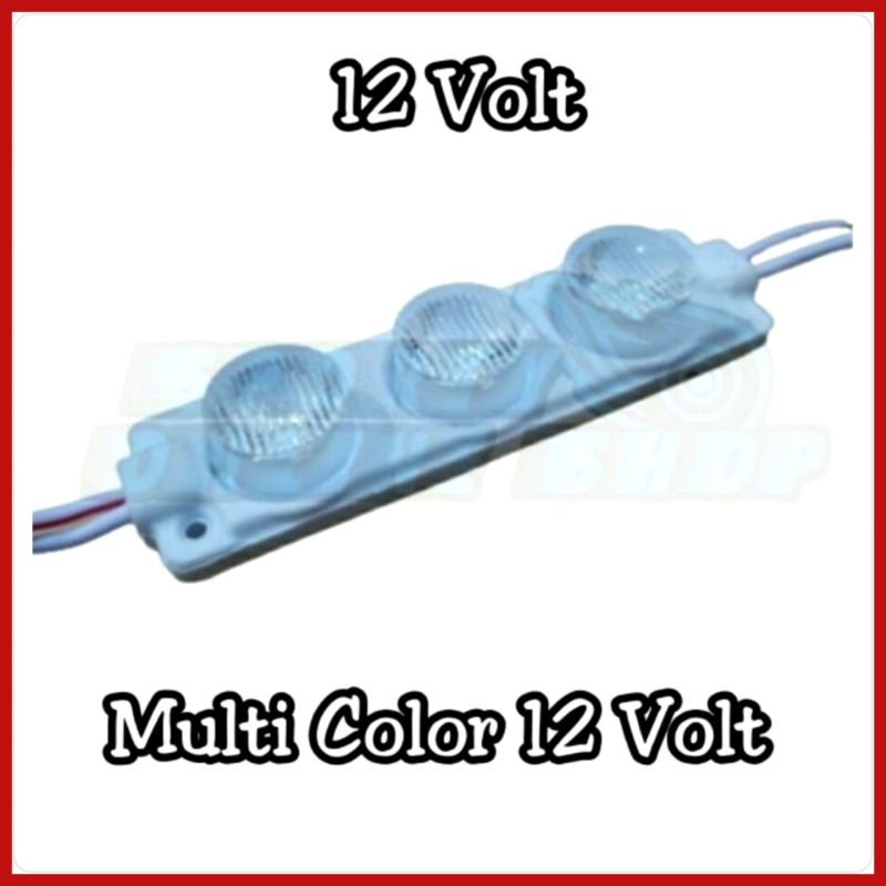 Lampu Led 3 Mata Besar 12 Volt Multi Color