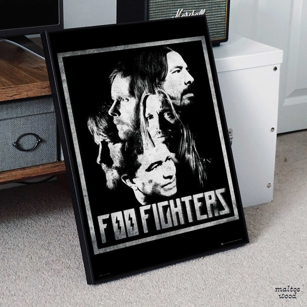 Poster Foo Fighters (Black White) + Frame