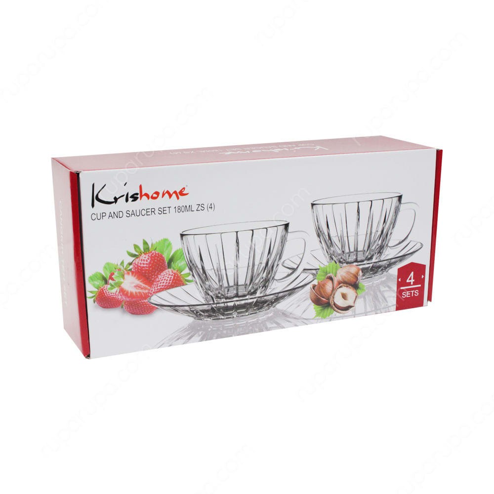 KRISHOME CUP AND SAUCER SET (4PCS) ACE HARDWARE