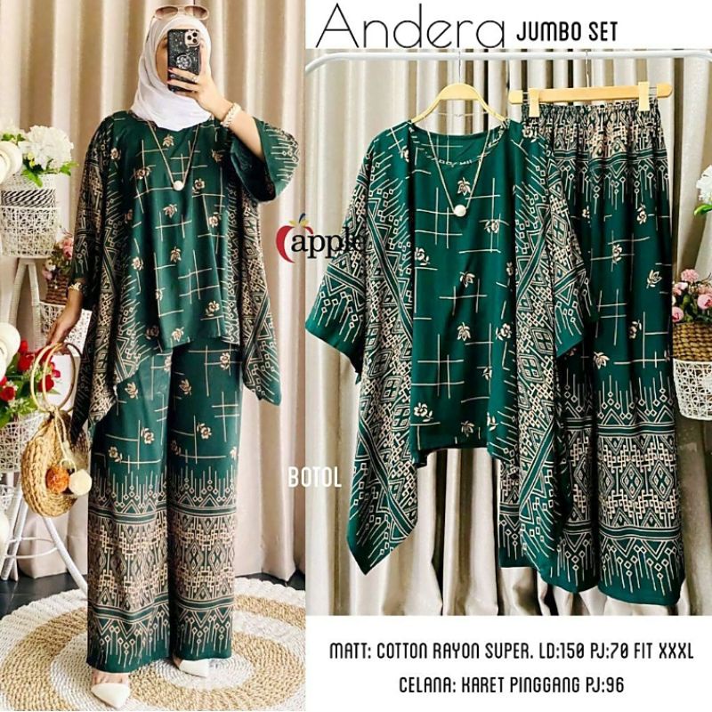 SETELAN WANITA WAKA  ASIYA JUMBO BATIK ONE SET RAYON