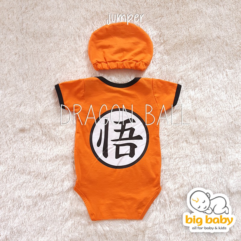 er 027 Jumper Bayi Baju Bayi Dragon Ball Orange Dengan Topi Shopee Indonesia
