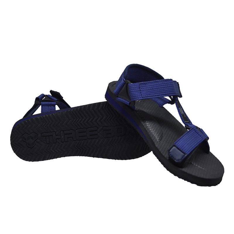 THREE BOX - Sandal Gunung Tali Massive Pria Wanita NavyBlack Outdoor Traveling Hiking ORIGINAL