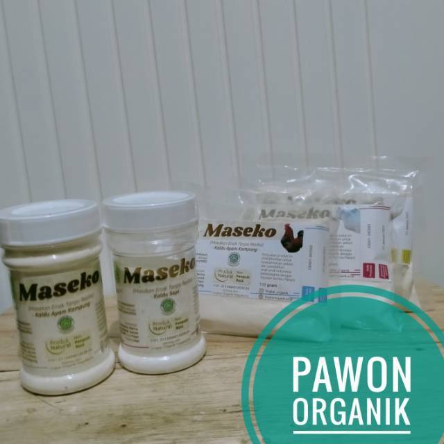 Lingkar Organik Maseko Organic Kaldu Alami sapi ayam kampung jamur kelor  Refill toples botol 100gr