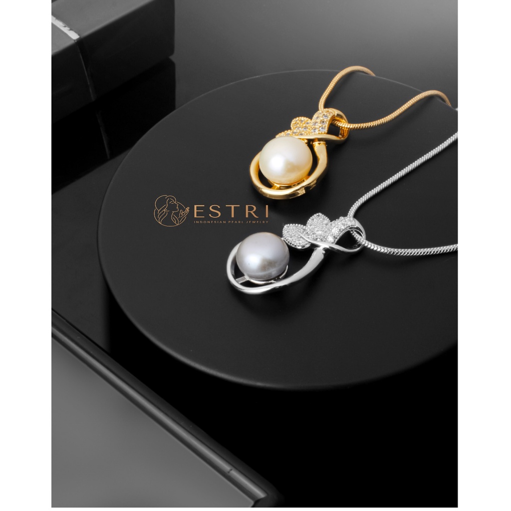 ESTRI.ID KALUNG BANDUL LIONTIN DAUN PERHIASAN WANITA MUTIARA ASLI LOMBOK KL885078006MUT