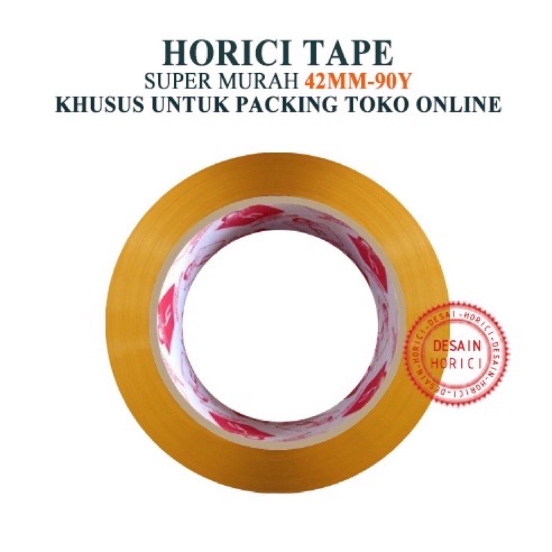 HORICI TAPE 42mmx90Y KHUSUS UNTUK PACKING TOKO ONLINE MURAH / FULL PANJANG LAKBAN BENING DAN COKLAT ISOLASi