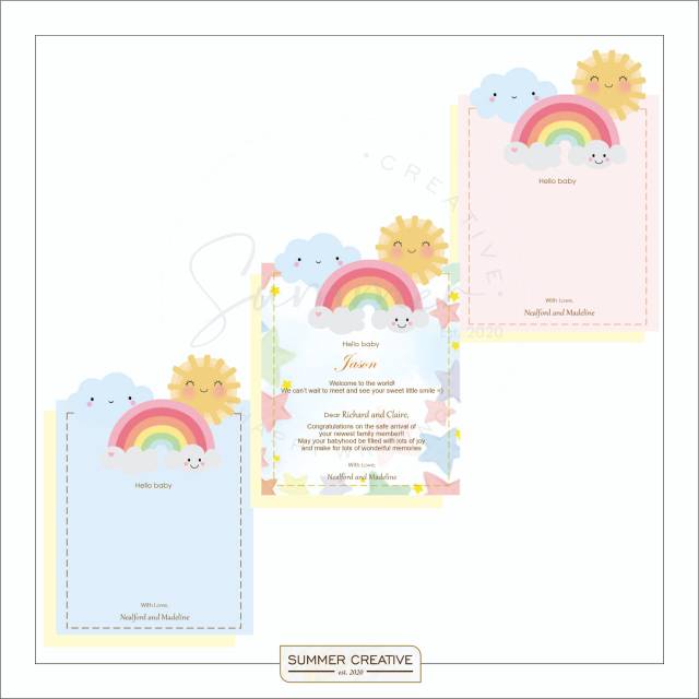 

Personalized BABY Blank Card / Blank Note - VNS01 / Wishing Greeting Card / Kartu Polos / Ucapan