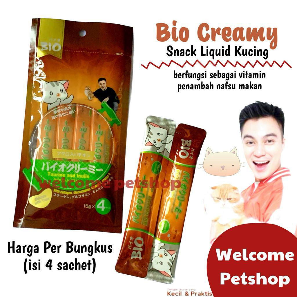 Bio Creamy Snack Cair Kucing Chicken with Tuna / Snack Kucing