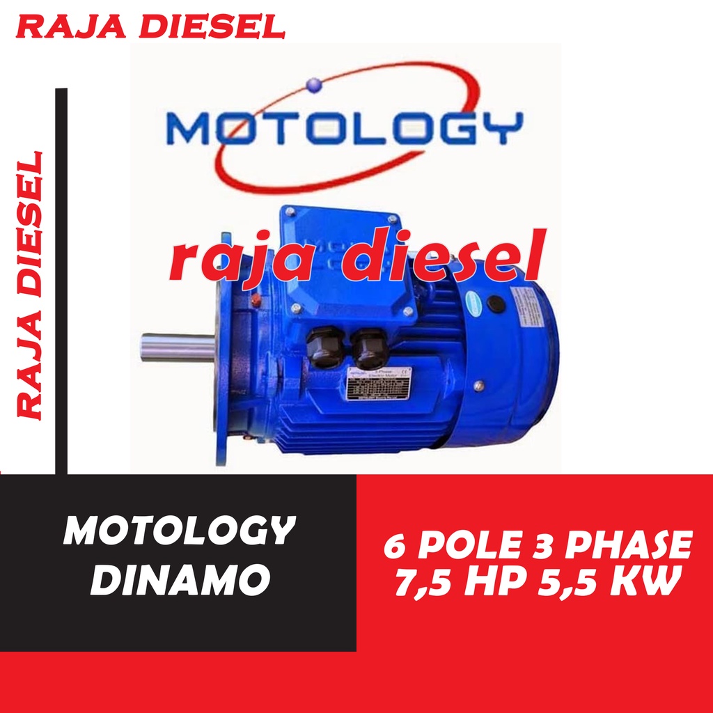 DINAMO 6 POLE 3 PHASE 7,5 HP 5,5 KW ELECTRIC MOTOR FULL TEMBAGA