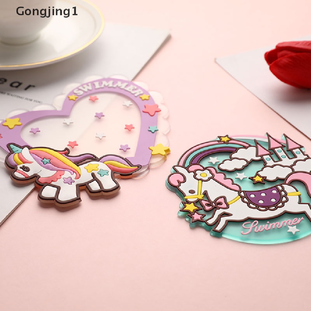 Gongjing1 Tatakan Gelas Bahan Silikon Motif Kartun