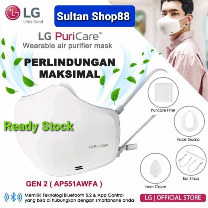 LG Mask Puricare Wearable Air Purifier AP551AWFA l Masker LG Gen 2