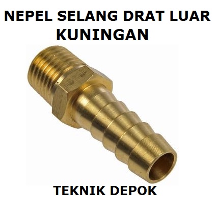 Nepel Selang Kuningan 5/8 x 1/2 inch Drat Luar Connector Hose Niple Konektor Selang Drat Luar 5/8 x 