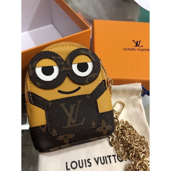 keychain gantungan kunci tempat koin coin dompet lv louis vuit minion