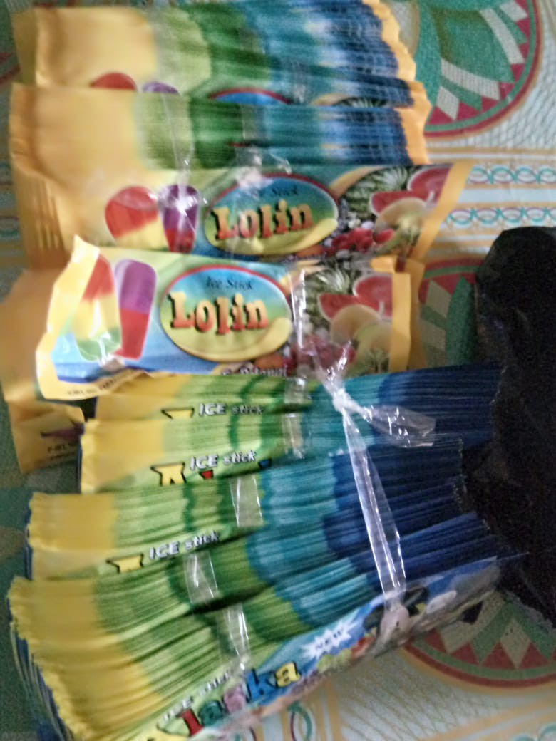Kemasan Ice Stick Alaska / Plastik Es Krim Panjang / Plastik Es Gambar / Bungkus Es Lilin Lolin