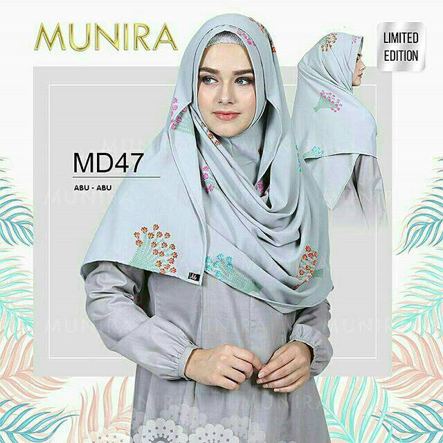 Hijab syari jilbab pashmina instan ukhti munira MD47 buble crepe