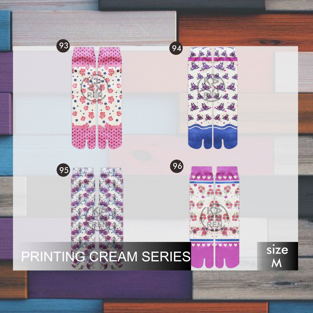 Kakaren Kaos Kaki Printing  Cream Dewasa Murah F