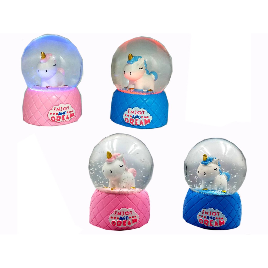 Pajangan Hiasan Ornamen Bola Kaca Unicorn 4 Varian Warna Menggemaskan Lucu Unik