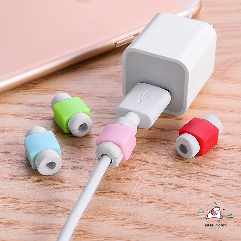 5pcs Simple Candy Color Pelindung Kabel Data / Charger USB untuk iPhone / Samsung