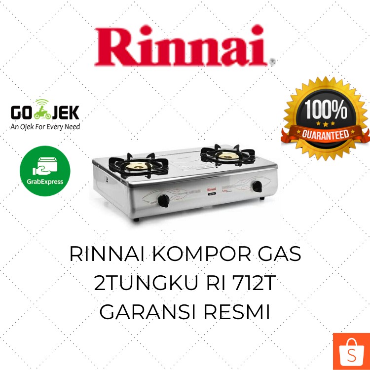 Jual Rinnai Kompor Gas 2 Tungku Ri 712t Kompor Gas Api Turbo Stainless Steel Anti Karat Murah Original Indonesia Shopee Indonesia