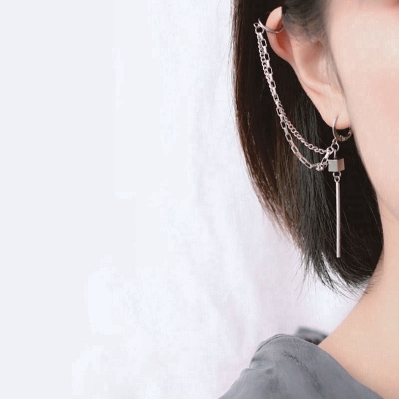 Long stick one earrings accessories ear bone clip hiphop simple