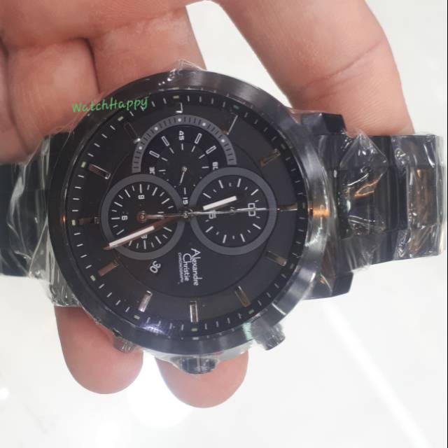 Alexandre Christie AC 6350 MC AC6350 MC 6350MC 6350 MC Mens Full Black Original Bergaransi Resmi