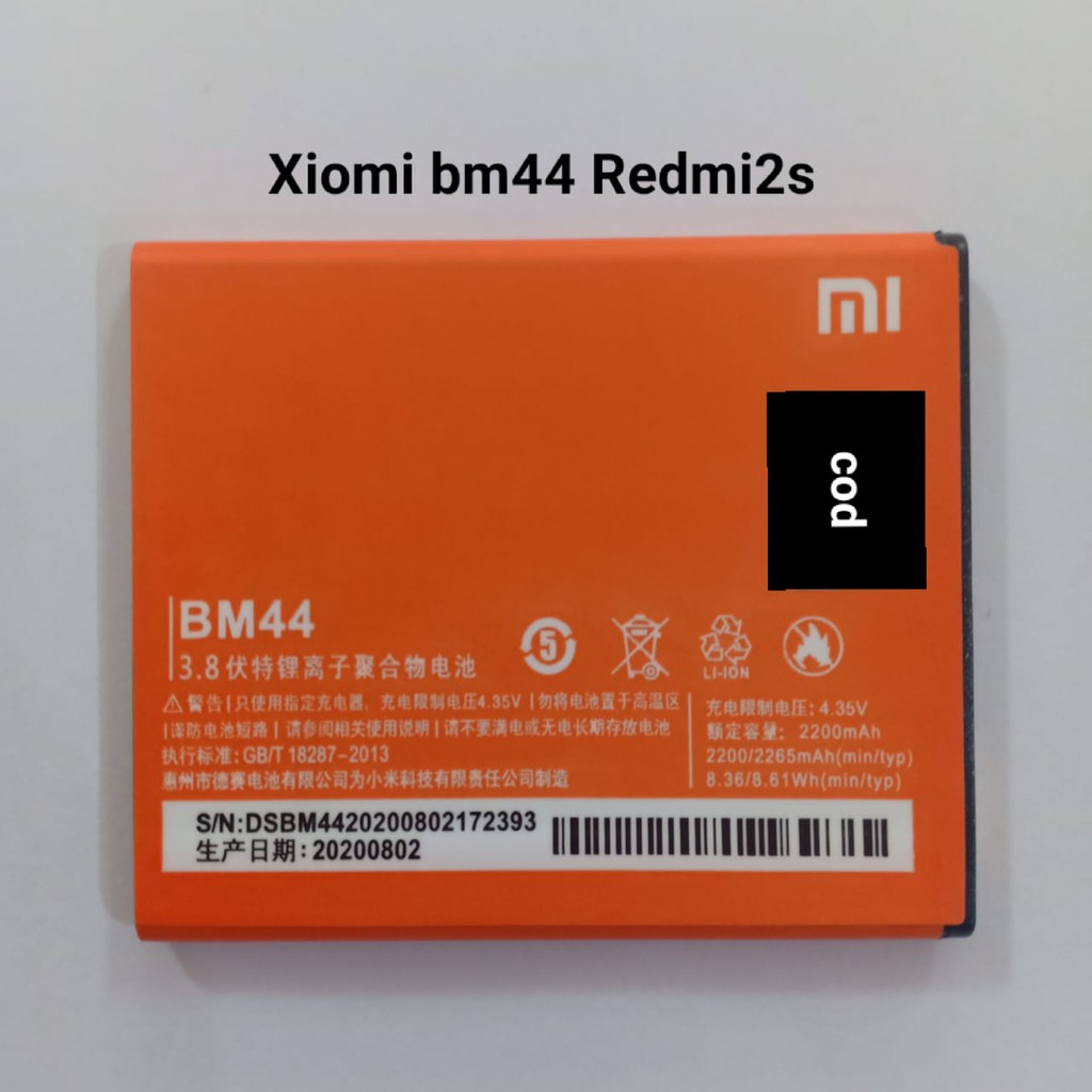 Baterai Xiaomi Redmi 2 2A 2Prime BM44 Batere Batre Battery