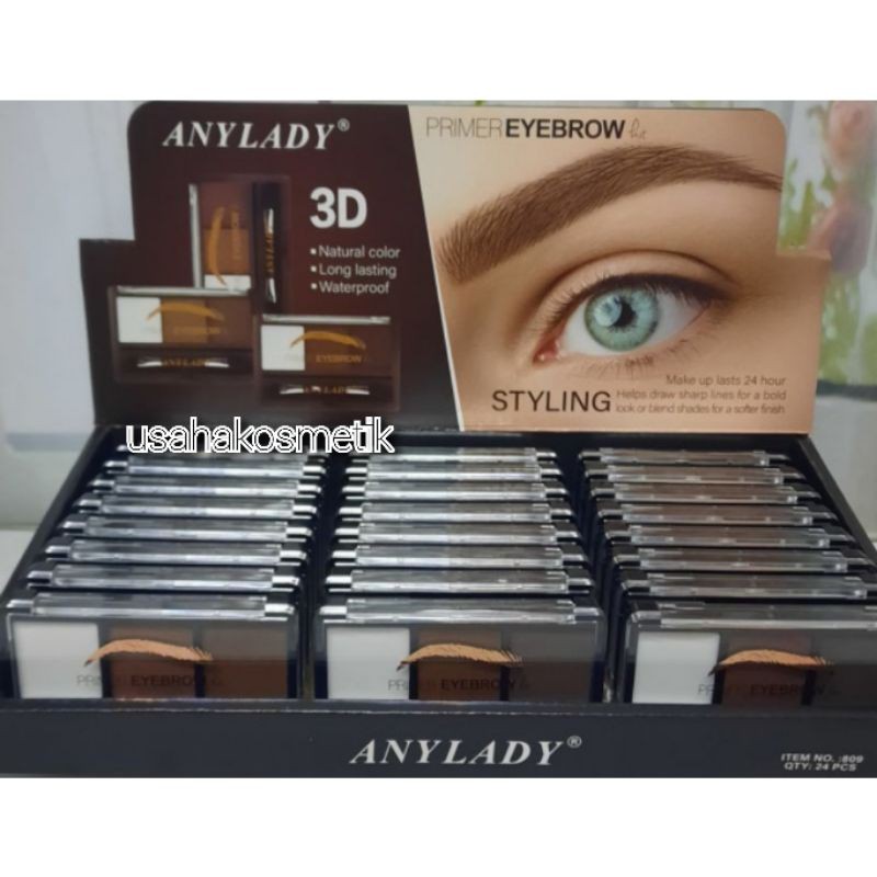 PROMO ECER PRIMER EYEBROW 3D 3WARNA NATURAL SET APLIKATOR NO.809 | 954