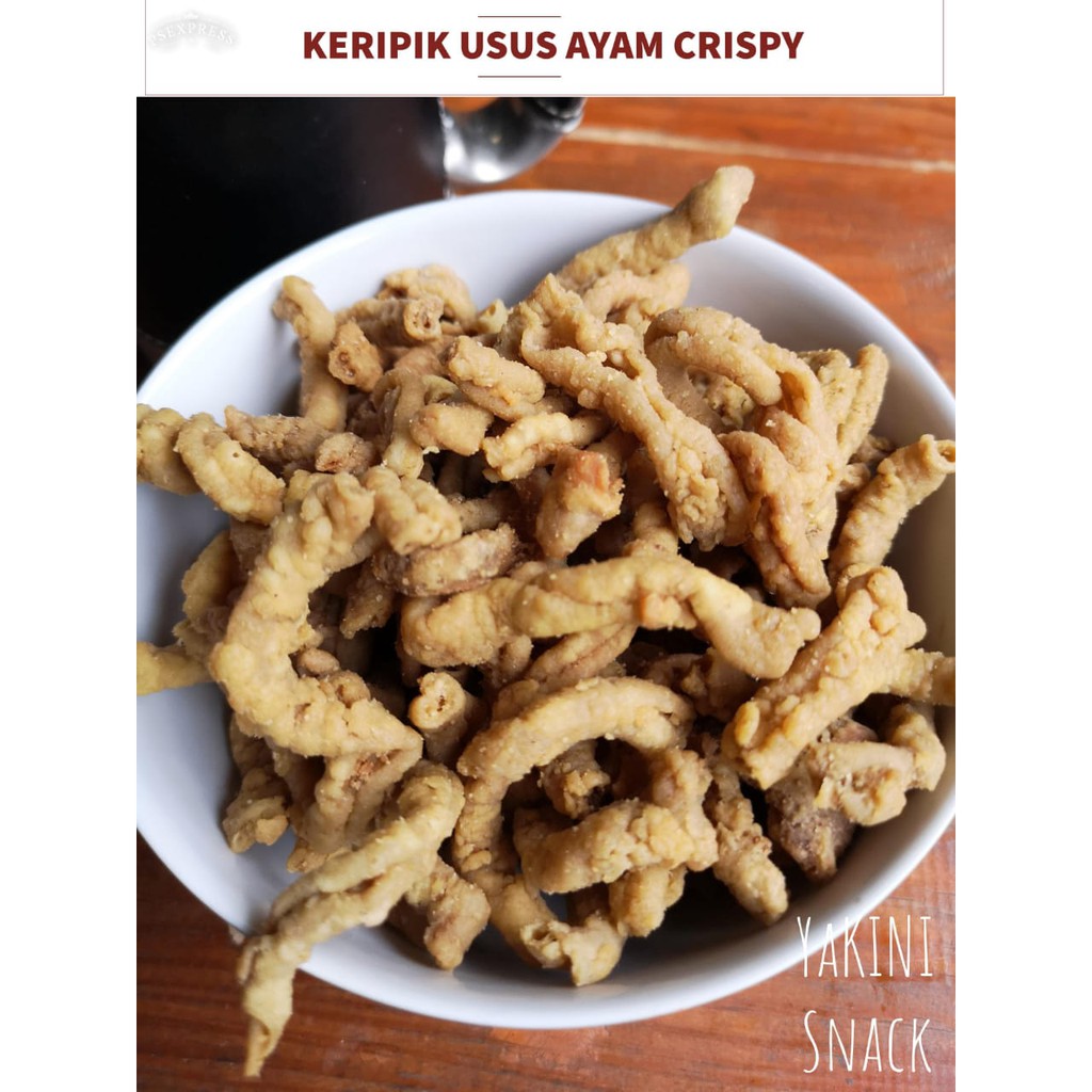 

Keripik Usus Ayam Crispy Rasa Ori / Rasa Daun Jeruk 250gr