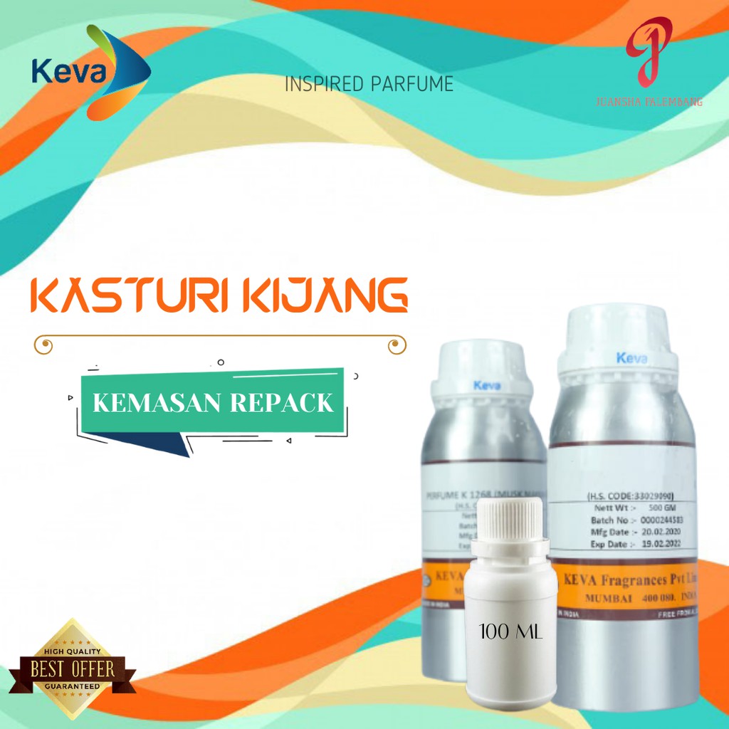 BIBIT PARFUM MURNI | BRUT MUSK / KASTURI KIJANG by KEVA | 100ML REPACK