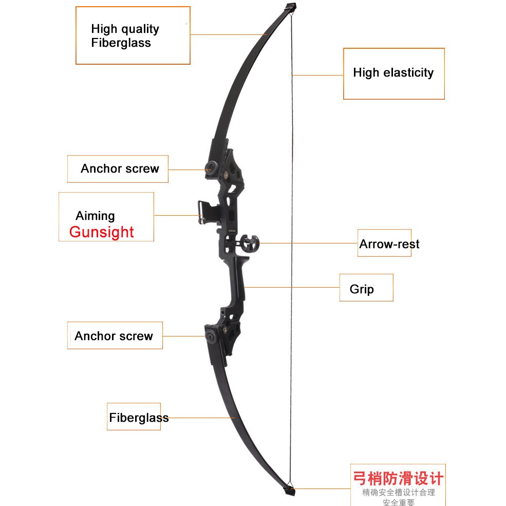 TaffSPORT Busur Panah Hunting Archery Bow 30-45 LBS - SA - Black - OMSEKYBK