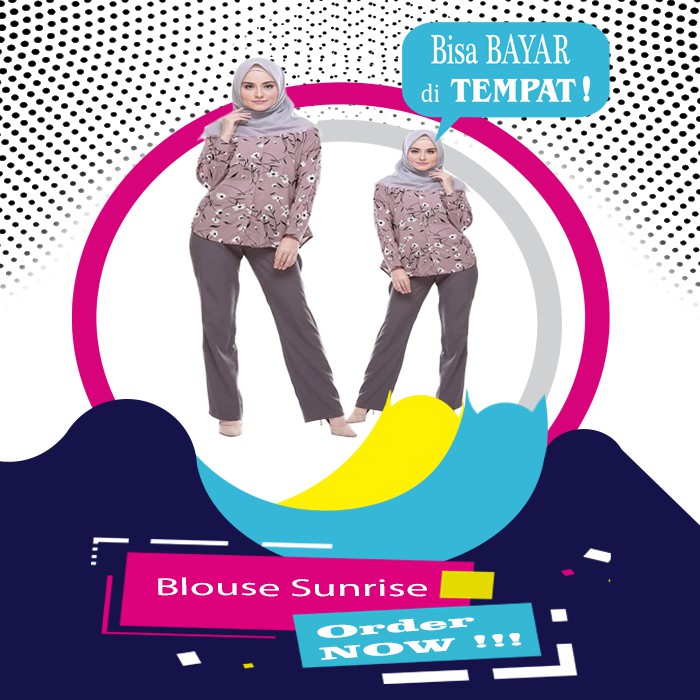 Blouse Atasan Wanita Fashion Muslim Motif Bunga
