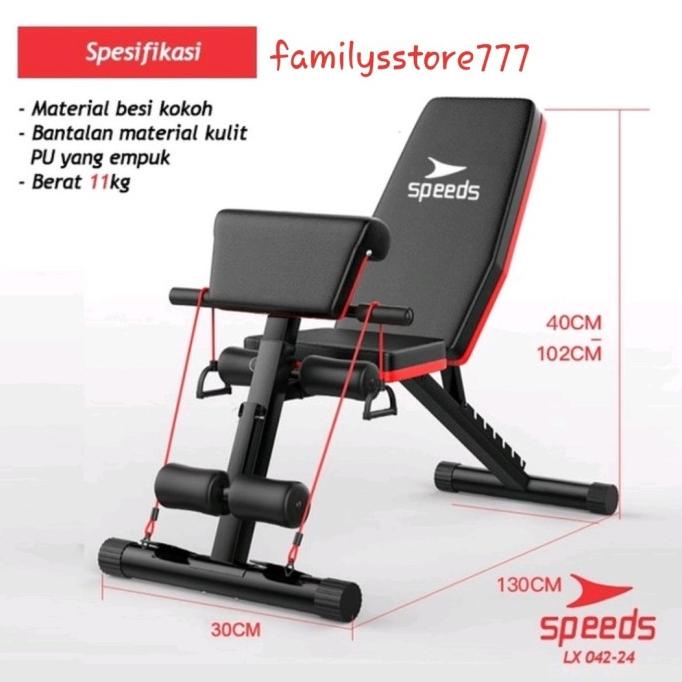 FamilysStore777-Kursi gym fitnes adjustable sit up benchDumbelLX042-24