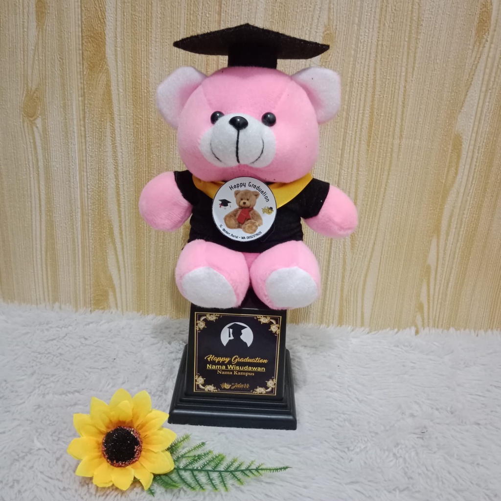 PIALA BONEKA WISUDA / TROPHY BONEKA WISUDA / HADIAH WISUDA / FREE REQUEST NAMA / FOTO DAN LOGO / Boneka Gemoy /